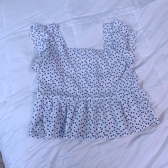 WHITE RUFFLE TOP - Picture 3 of 3